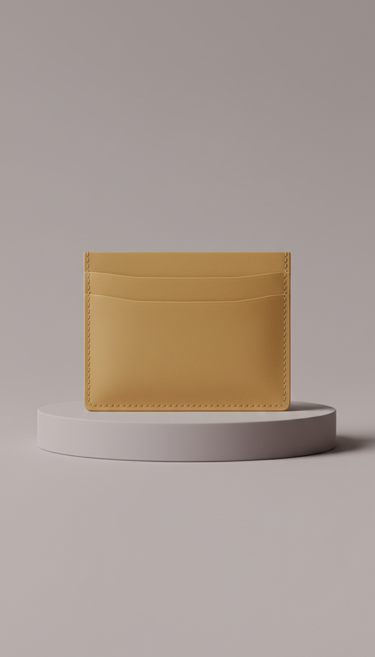 Leather Card Holder with Embossed Detail